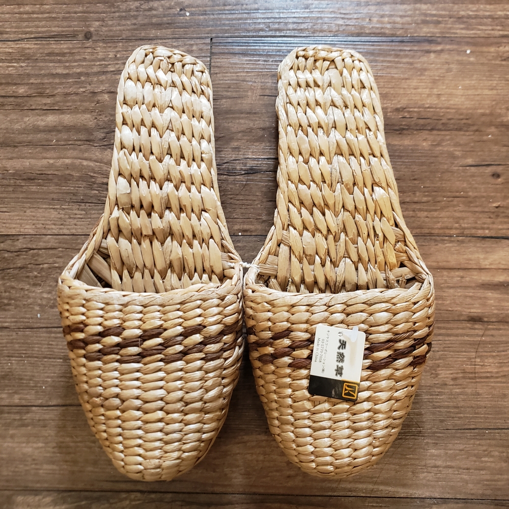 Woven Tan Slip-On Women Shoes